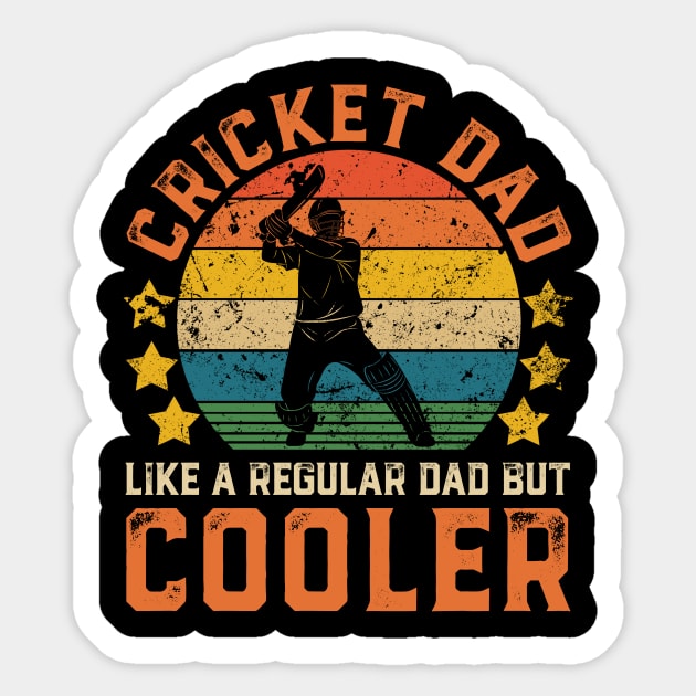 Cricket Dad Funny Vintage Cricket Player Father's Day Gift Sticker by Damsin